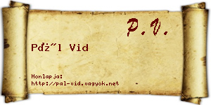 Pál Vid névjegykártya